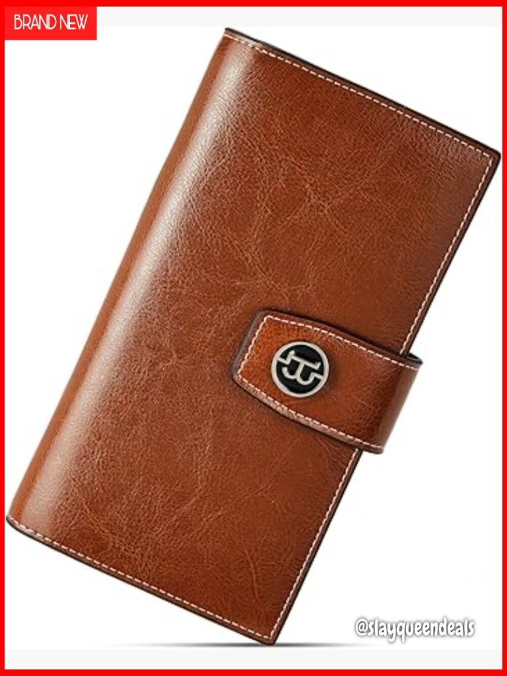 Large Capacity RFID Blocking Leather Wallet with Phone Pocket